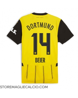 Borussia Dortmund Maximilian Beier #14 Maglia Gara Casa Repliche 2024-25 Maniche Corte